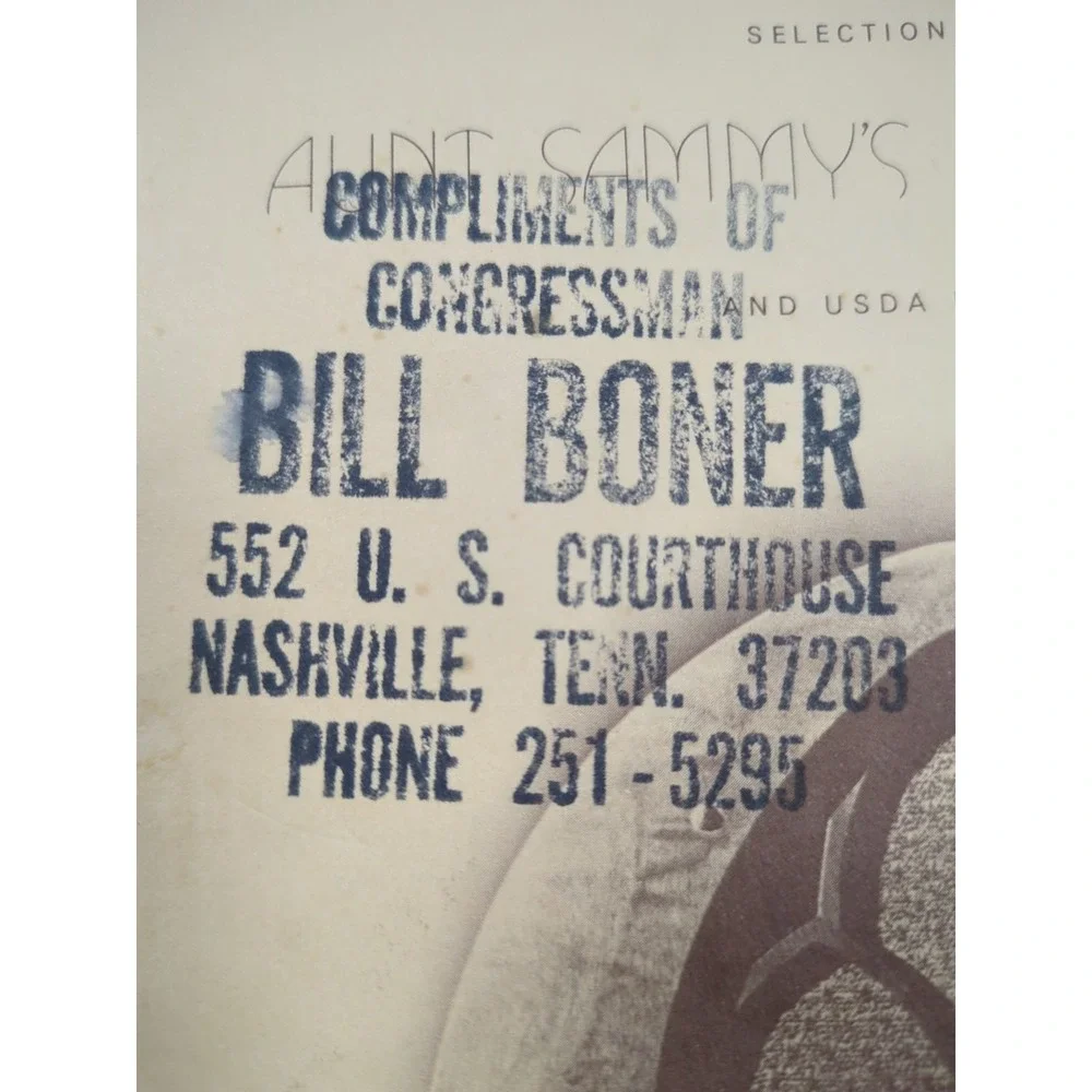 Aunt Sammy's Radio Recipes Compliments Of Congressman Bill Boner‎ Nashville TN.